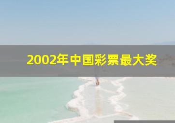 2002年中国彩票最大奖