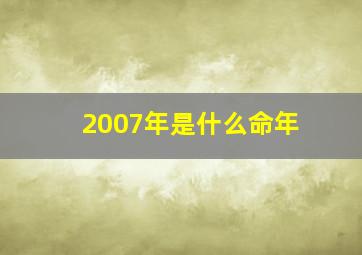 2007年是什么命年