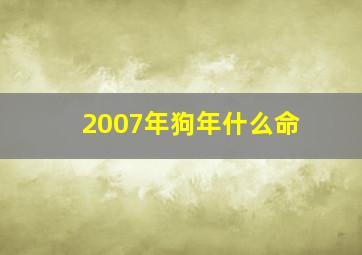 2007年狗年什么命