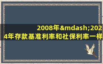 2008年—2024年存款基准利率和社保利率一样吗