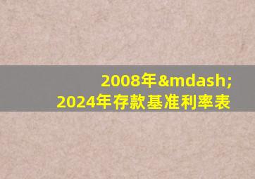 2008年—2024年存款基准利率表