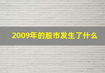 2009年的股市发生了什么