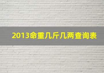 2013命重几斤几两查询表