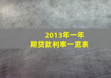 2013年一年期贷款利率一览表