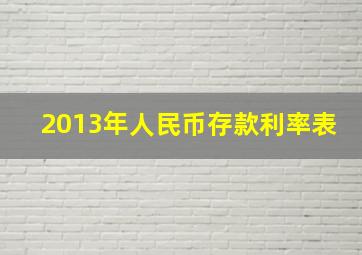 2013年人民币存款利率表