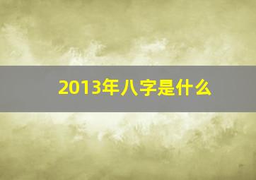 2013年八字是什么