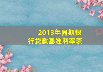 2013年同期银行贷款基准利率表