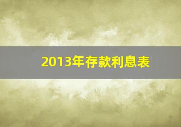 2013年存款利息表