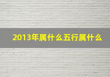 2013年属什么五行属什么