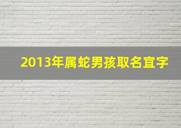 2013年属蛇男孩取名宜字