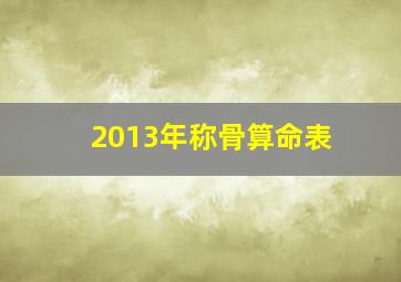 2013年称骨算命表