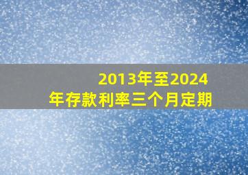 2013年至2024年存款利率三个月定期