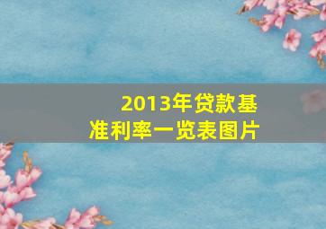 2013年贷款基准利率一览表图片