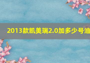 2013款凯美瑞2.0加多少号油