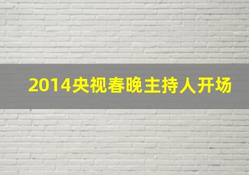 2014央视春晚主持人开场