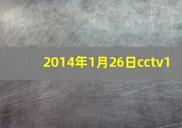 2014年1月26日cctv1