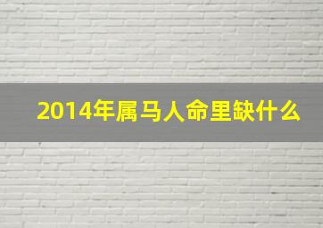 2014年属马人命里缺什么