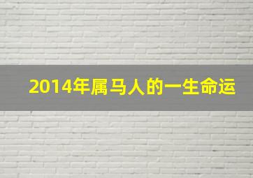 2014年属马人的一生命运