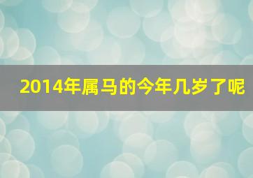 2014年属马的今年几岁了呢