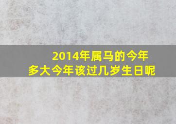 2014年属马的今年多大今年该过几岁生日呢