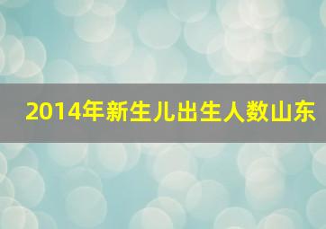 2014年新生儿出生人数山东