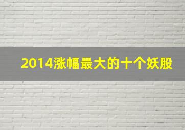 2014涨幅最大的十个妖股