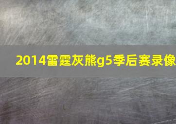 2014雷霆灰熊g5季后赛录像