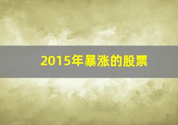 2015年暴涨的股票