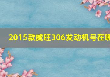 2015款威旺306发动机号在哪