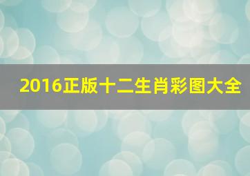 2016正版十二生肖彩图大全