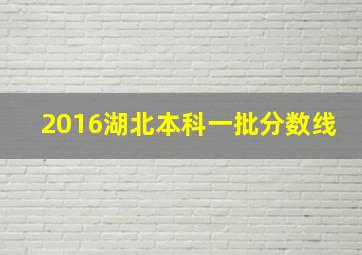 2016湖北本科一批分数线