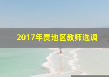 2017年贵池区教师选调