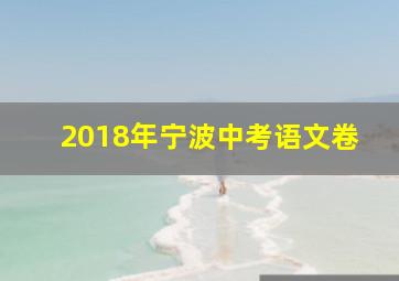 2018年宁波中考语文卷