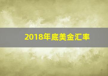 2018年底美金汇率