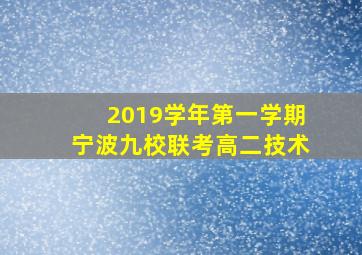 2019学年第一学期宁波九校联考高二技术