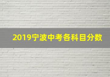 2019宁波中考各科目分数