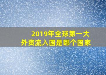 2019年全球第一大外资流入国是哪个国家