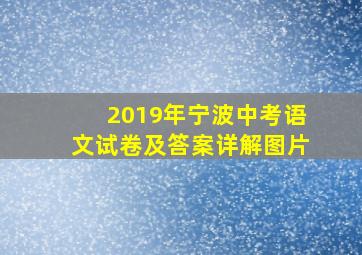 2019年宁波中考语文试卷及答案详解图片