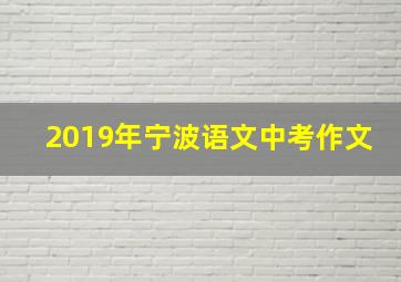 2019年宁波语文中考作文