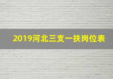 2019河北三支一扶岗位表