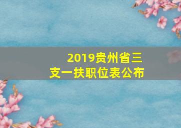 2019贵州省三支一扶职位表公布