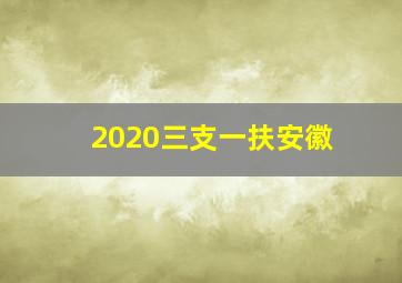 2020三支一扶安徽