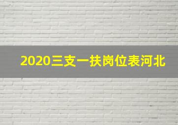 2020三支一扶岗位表河北