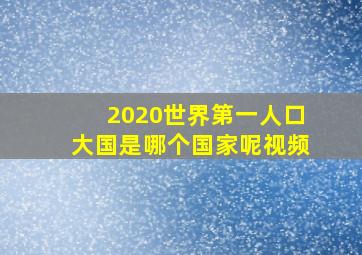 2020世界第一人口大国是哪个国家呢视频