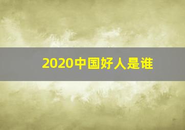 2020中国好人是谁