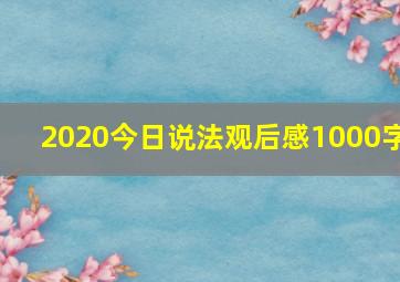 2020今日说法观后感1000字