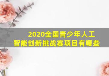 2020全国青少年人工智能创新挑战赛项目有哪些