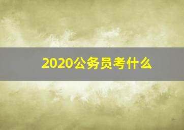 2020公务员考什么