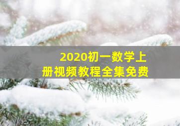 2020初一数学上册视频教程全集免费