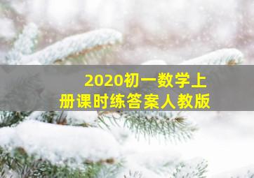 2020初一数学上册课时练答案人教版